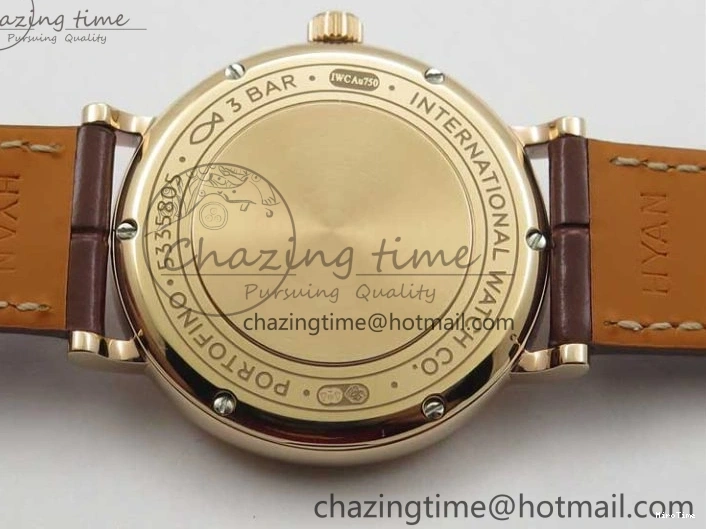 MIROTIME 0313 Portofino 37mm RG V7F 1:1 Best Edition Gray Dial on Deep Brown Leather Strap A SunProtective 7090